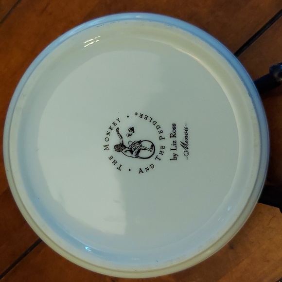 THE MONKEY AND THE PEDDLER | LIZ ROSS | MINOU | CERAMIC DOG FOOD DISH - Picture 2 of 6